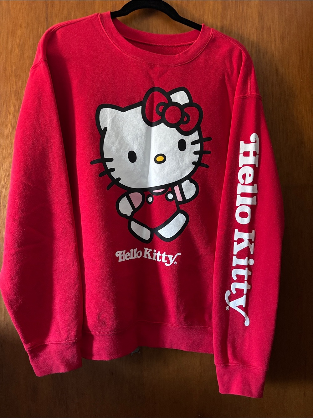 Hello Kitty Red Crewneck with Large White Graphic